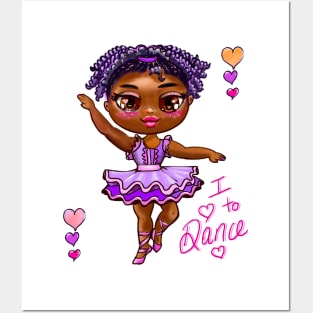 Ballet - African American girl dancing in purple tutu #1 - I love to dance Posters and Art